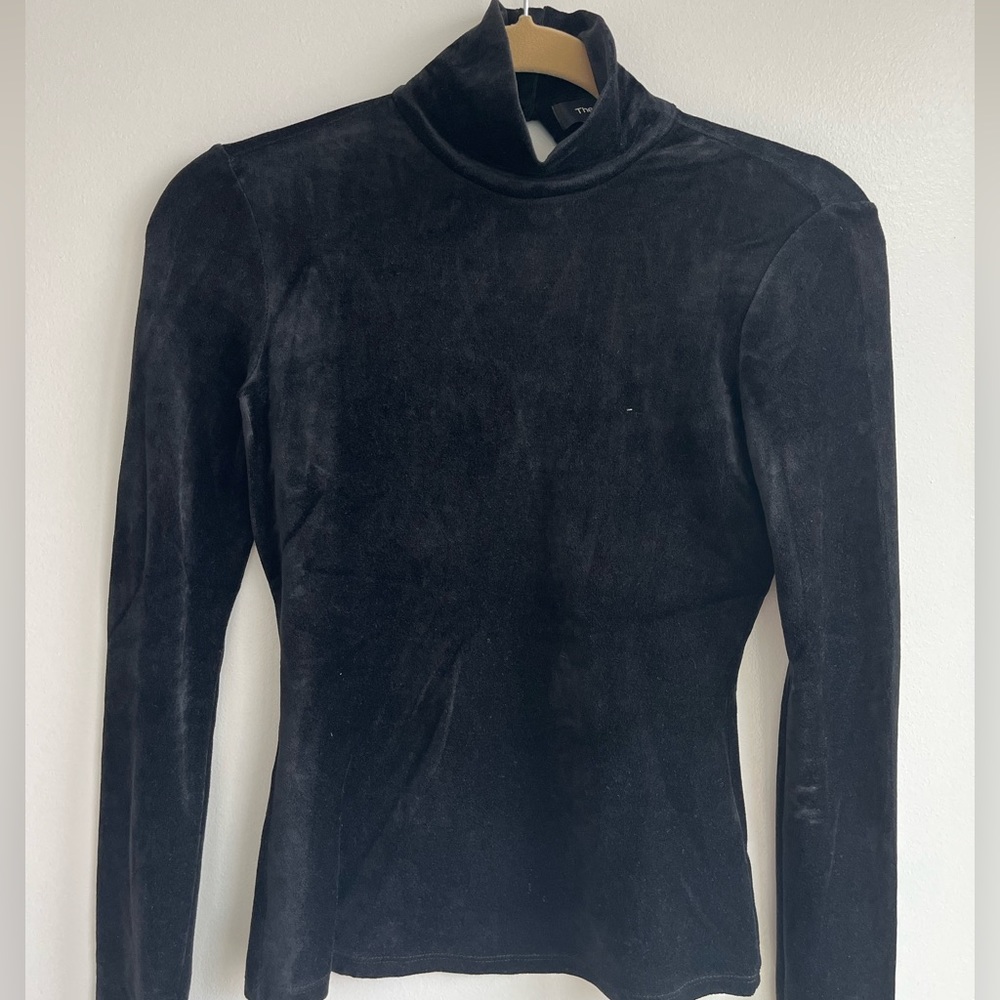 Theory Black Velvet Turtleneck